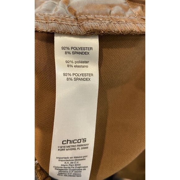 NWT Chico's Drapey Wide Leg Pants Tie Waist Brevity Brown Size 2.5 Large 14 New - Picture 6 of 6